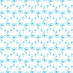 Summer Flowers At Dawn Seamless Vector Pattern Design 