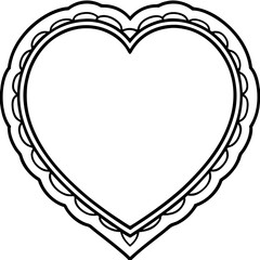 Simple heart outline for picture frames