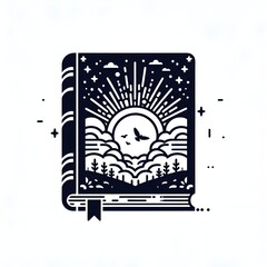 a book white and black scene 