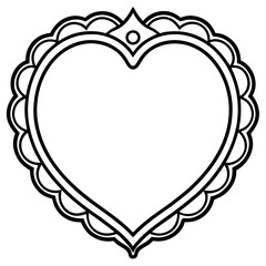Simple heart outline for picture frames