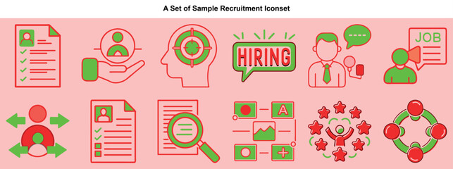 Recruitment and Hiring Icon Set