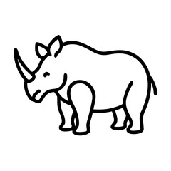 Rhinoceros outline drawing vector illustration african wildlife animal safari zoo icon design isolated,art