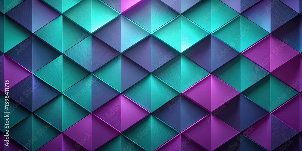 Poster abstract geometric teal purple and indigo triangular pattern