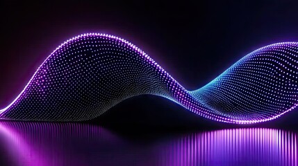 A flowing wave shape made of glowing colored lights