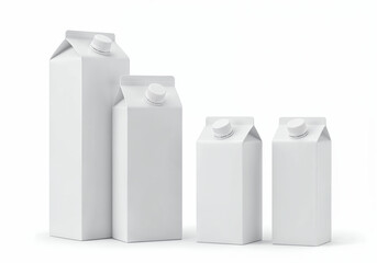 Blank Milk Carton Mockups in Different Sizes