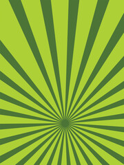 Abstract background with cartoon rays of green color.
