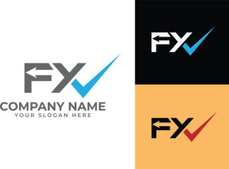 letter f arrow logo, letter f recycle logo, letter f exchange logo, fx checkmark