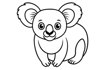 Minimalist Koala Line Art Vector on White Background