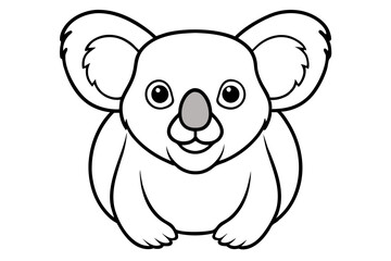 Minimalist Koala Line Art Vector on White Background
