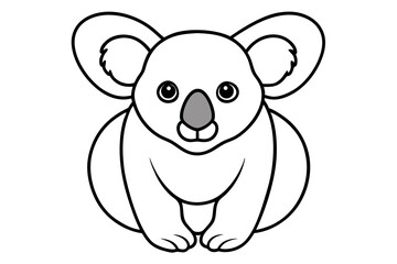 Minimalist Koala Line Art Vector on White Background