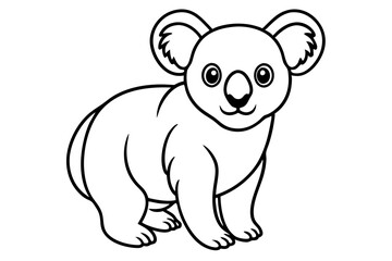 Minimalist Koala Line Art Vector on White Background