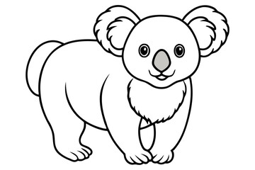 Minimalist Koala Line Art Vector on White Background