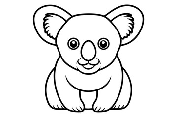 Minimalist Koala Line Art Vector on White Background