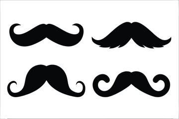mustache silhouette vector set, moustache icon collection