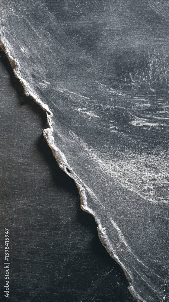 Aufkleber Grey stone texture with irregular edges against a dark grey background, showcasing a minimalist and abstract design, ideal for product display or graphic design