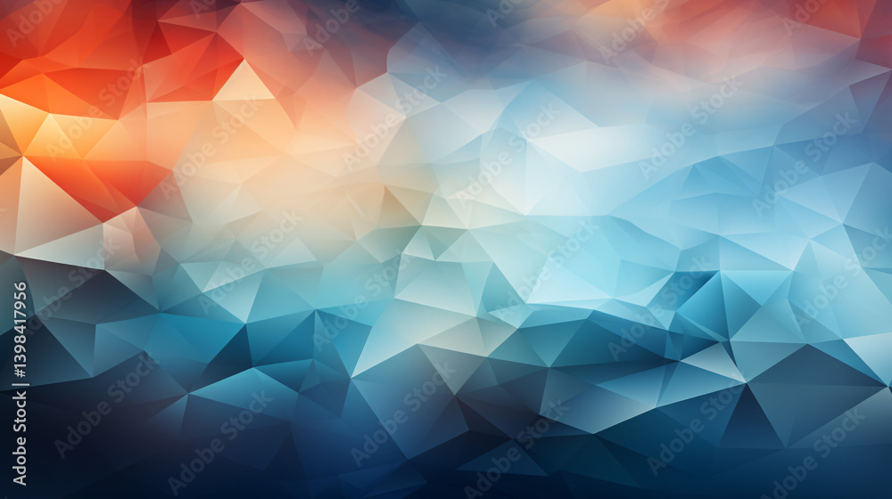 Fototapete Light-colored background with glowing geometric shapes, creating a premium futuristic design for tech presentations.

