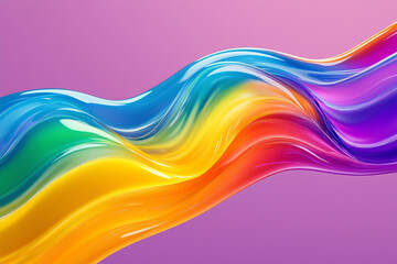 Fototapeta premium Vibrant rainbow colors on a solid background with a smooth gradient effect. Pride wallpaper