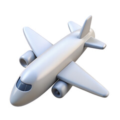 Fototapeta premium Simple 3D Model of a Passenger Airplane for Travel and Transportation Designs