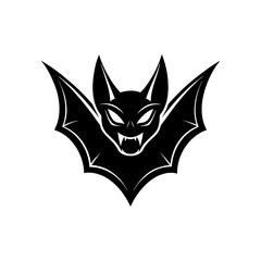 Black Silhouette Bat Head Mascot with a Sleek Exaggerated Design vector illustration