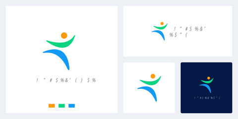 Success run people logo design