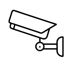 Security camera cctv surveillance system vector icon for safety and protection outline design