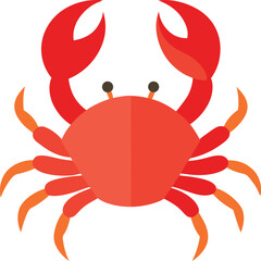 red crab on white background