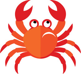 red crab on white background