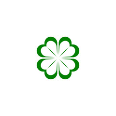 Green Clover Leaf icon isolated on white background