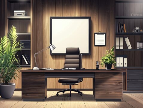 Modern office interior design, elegant workspace