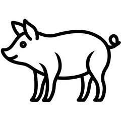 Minimalist Pig Line Art Illustration