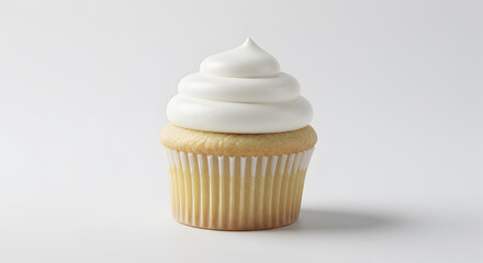 Vanilla Cupcake With White Frosting Close Up For Food Photography