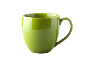 Stock photo of green ceramic coffee mug tea cup isolated on black background object