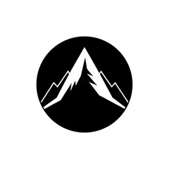 Fototapeta premium Black Silhouette Sharp Mountain Peak Icon Summit Design vector illustration