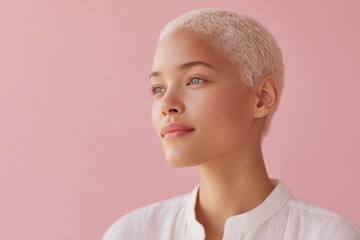 capture minimalistic scene representing international albinism awareness day with harmonious blend of soft pastels