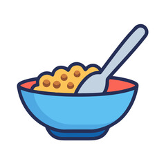 Bowl of Cereal with Spoon Icon Design