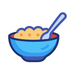 Bowl of Cereal with Spoon Icon Design