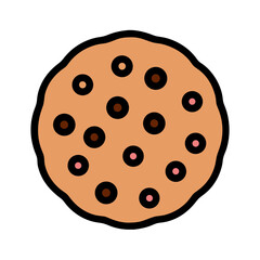 Chocolate Chip Cookie with Dots Icon Design
