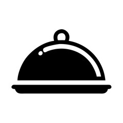 Covered Food Platter Serving Dish Icon Design