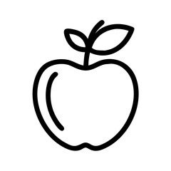 Whole Apple with Leaf Stem Icon Design