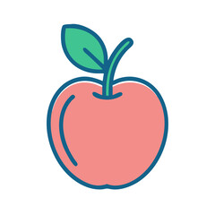 Whole Apple with Leaf Stem Icon Design