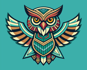 eagle owl with wings