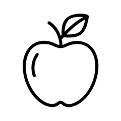 Whole Apple with Leaf Stem Icon Design
