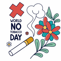WORLD NO TOBACCO DAY vector illustration