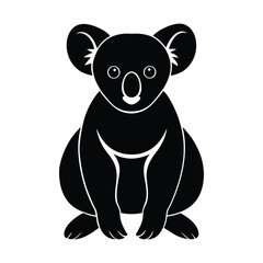 Koala Animal Silhouette Design with Clean White Backdrop