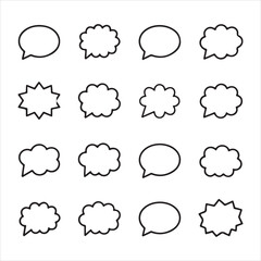 Creative Communication Icons: Bubbles, Bursts, and Message Symbols