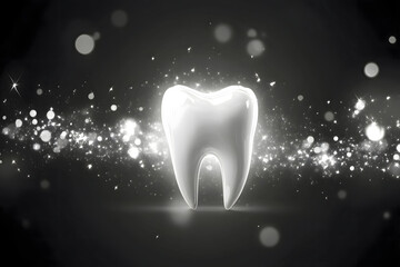 Radiant Smile: A Glimmering Tooth Illustration