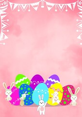 Pink Minimalist Happy Easter Egg Hunt Flyer 