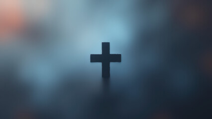 Obraz premium A digital art depiction of a cross with a cosmic background, symbolizing faith amidst chaos.