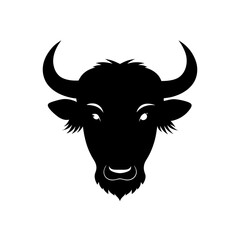 Fototapeta premium silhouette-of-a-bison-s-head-in-profile