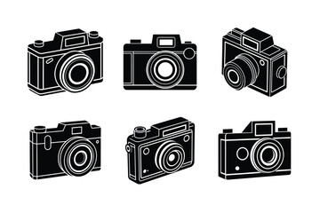 vintage camera shape vector art silhouette
